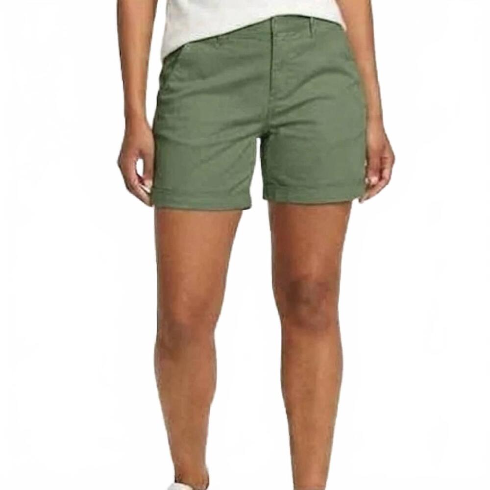 NEW EDDIE BAUER aspire stretch cotton chino shorts in olive green